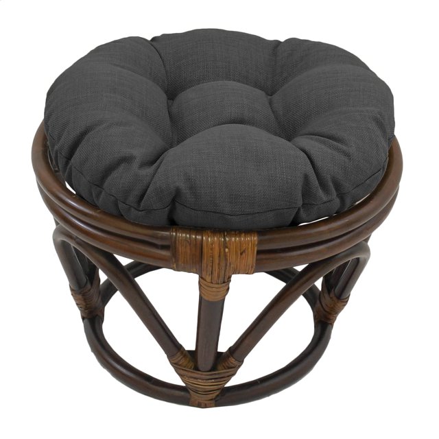 Blazing Needles Coussin de Repose-Pieds Extérieur Rond Uni Capitonné de 18 Pouces, 18 x 18, Gris Froid