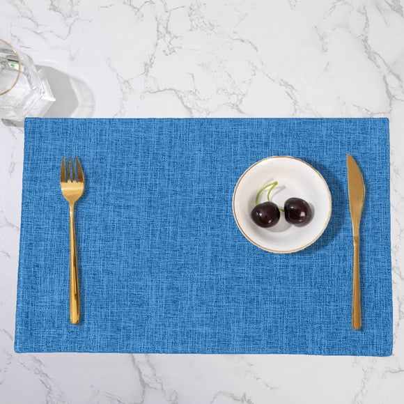 Todays Clearance Deals Prime! Blue Nylon Double-Sided Placemat, 11.81x18.11in Heat-Resistant Table Mat
