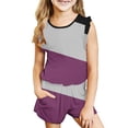 thumbnail image 1 of Tranfacy Ensembles d'Été pour Filles, Ensembles d'Été pour Filles, Débardeurs Sans Manches à Col Rond à Agencement de Couleurs pour Filles de 3 à 14 Ans et Shorts, Ensembles d'Été, 1 of 1