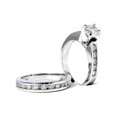 thumbnail image 3 of 2 Carat Diamond Solitaire Engagement Ring Matching Wedding Band White Gold 14kt, 3 of 4