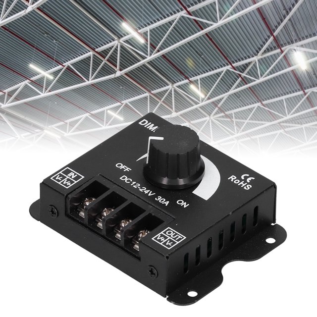 ESTINK Variateur LED Couleur Unique Réglage de la Luminosité de la Lumière Bouton Interrupteur Équipement DC 12-24V 30A, Variateur de Couleur Unique, Variateur