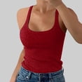 thumbnail image 3 of Lixiuxyad Ribbed Tank Tops For Women Women Spaghetti Strap Scoop Neck Ribbed Tank Tops Slim Fitted Cotton Camisole Basic Sleeveless Layering Shirts, 3 of 4