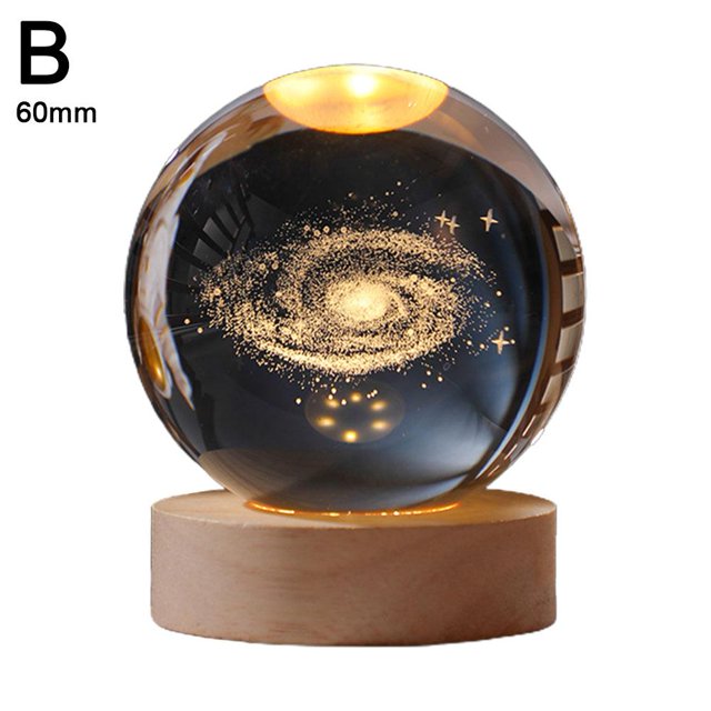Personalized Crystal Ball Night Light, Custom 3D Crystal Ball with Name, Personalized Crystal Sphere Engraving Customized Globe Home Decor Accessories Couple Birthday Gift L6V5