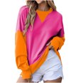 thumbnail image 4 of Posijego Survêtement pour Femmes 2 Pcs à Blocs de Couleur, Chandail à Col Rond, Chandails Molletonnés, Pantalons, Tenue de Détente, Ensemble de Sport, 4 of 7