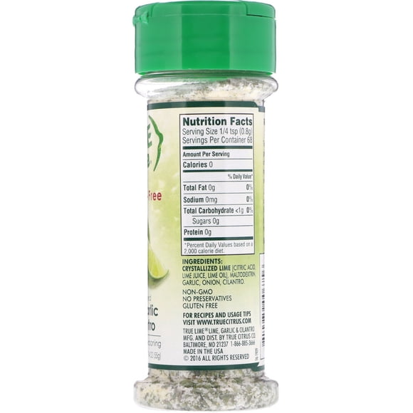 True Citrus Shkr Ssng Lime Grlc Clntr, Case of 6 X 1.94 Oz