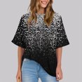 thumbnail image 2 of Pisexur Hauts pour Femmes Mode Décontractée Manches Courtes Col Rond T-Shirts Confortables Amples Imprimé Floral Blouses Printemps Été Hauts Élégants Imprimés Graphiques Grandes Tailles Tops de Sortie P-5TG, 2 of 7