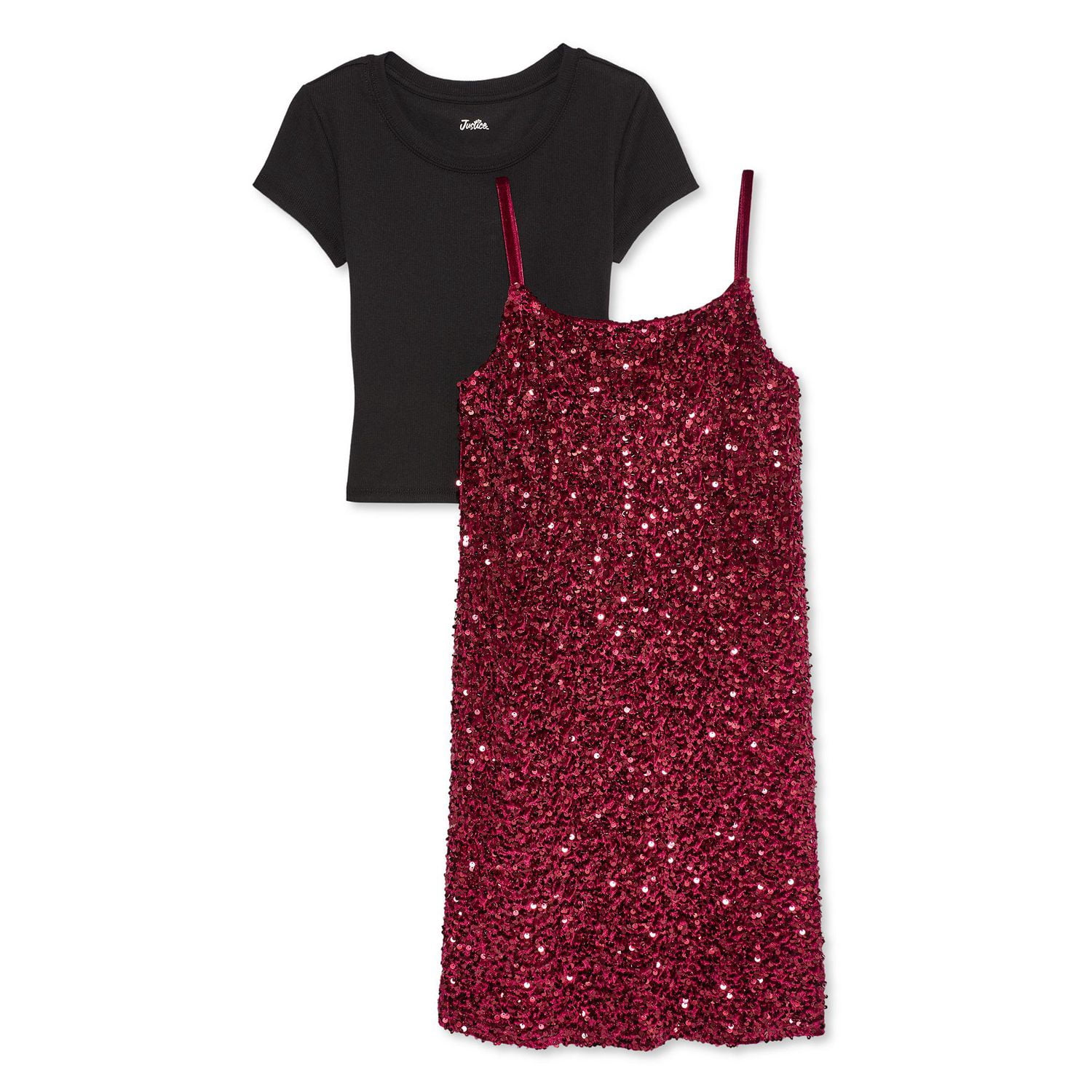 Justice Girls' Two Piece Sequin Dress Set