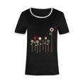 thumbnail image 3 of EGNMCR T-Shirts pour Femmes Femme Couleur Imprimé de Fleurs Manches Courtes Col Rond Décontracté Hauts Amples Manches Courtes, 3 of 4