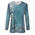 thumbnail image 5 of SNKSDGM Hauts à Manches Longues pour Femmes Décontractés Légers Hauts d'Entraînement à Manches Longues pour Femmes Grande Taille Mode Décontractée pour Femmes T-Shirt à Col Rond Imprimé à Manches Longues TTG, 5 of 5