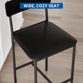 thumbnail image 4 of Bingirl Set of 2 Bar Stools - PU Upholstered Counter Height Bar Stools with Footrest and Back for Kitchen Island, Apartment, or Counter Bar - Easy to Assemble - Black, 4 of 6