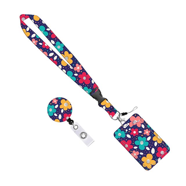 lionlar Cute ID Card Holder Lanyard with Clip Card Sleeve Accessories Hang Rope Keychain styleC