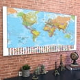thumbnail image 2 of WCIC Large Political World Map Backdrop with Flags Educational Decoration Unframed 84*59cm, 2 of 6