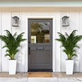 thumbnail image 2 of Self-Watering Planters Set of 2, 16 Inch Tall Indoor/Outdoor Pots with Water Level Monitor, Drainage Holes & Inner Bucket, White Porch or Garden Plant Pots, 2 of 9