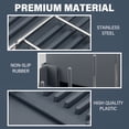 thumbnail image 3 of Stelive Foldable Dish Drying Rack with Dual Parts for Kitchen Counter Space-Saving Rack - Rustproof Removable Utensil Drainer & Drainage Spout, Gray, 3 of 12