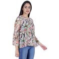 thumbnail image 3 of Moomaya Hauts Imprimés à Manches Longues Évasées pour Femmes Été Décontracté Kurta-ZL Courte, 3 of 8