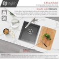 thumbnail image 3 of Stylish Dual Mount 16" Gray Composite Granite Single Bowl Kitchen Sink with Strainer S-816L, 3 of 12