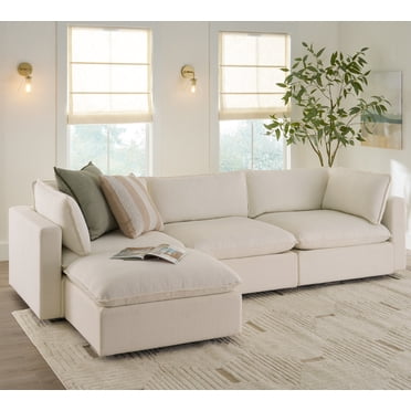 Sofa modulaire Weston Cloud, revêtement en tissu blanc chiné Better Homes & Gardens, Pour les salons