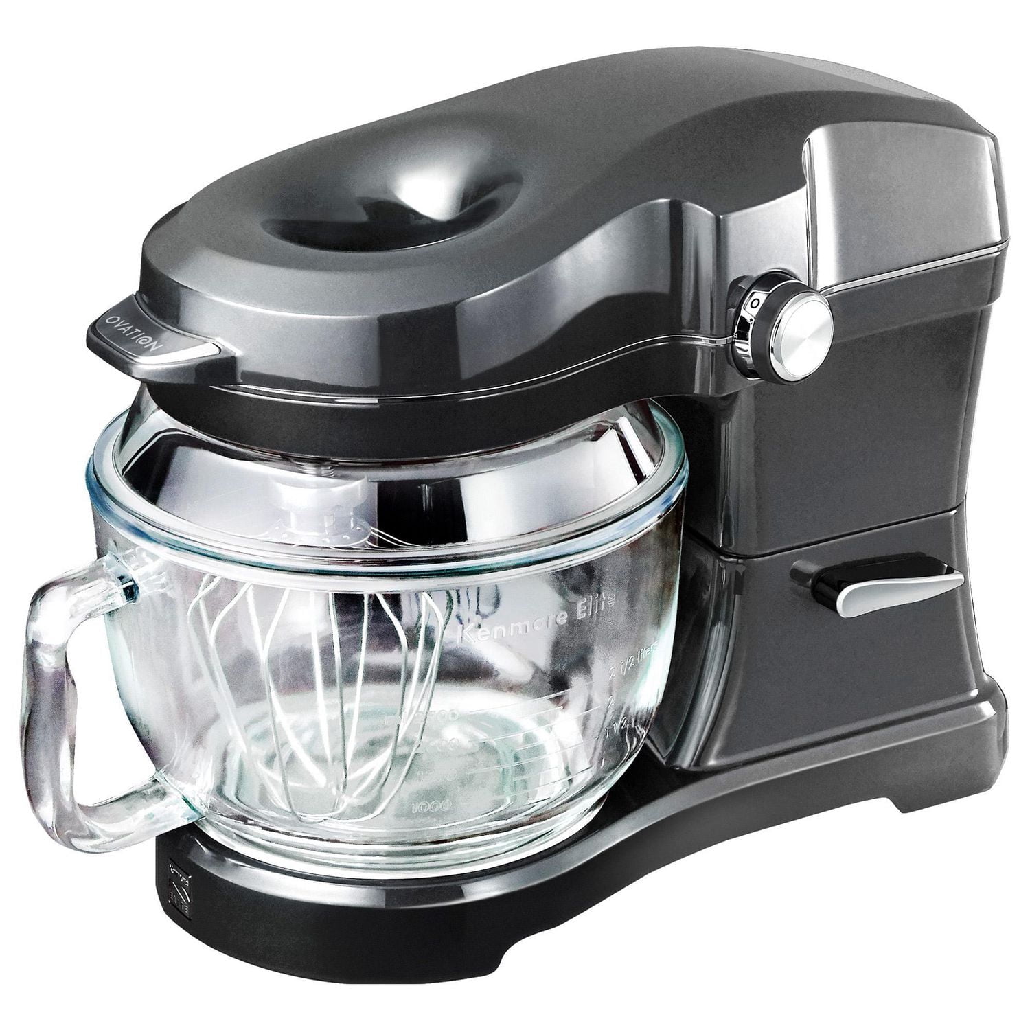Mélangeur sur socle Kenmore Elite Ovation 5 Qt, Gris métallique, Mélangeur élégant et durable pour la pâtisserie et la cuisine
