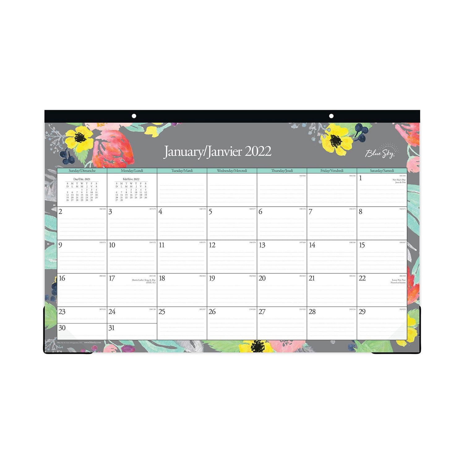 Calendrier mensuel Blue Sky Sophie, format moyen, année 2022