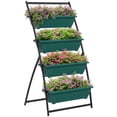 thumbnail image 1 of Outsunny Jardinière Surélevée d'Extérieur à 4 Niveaux avec 4 Bacs à Plantes, Vert, 1 of 10