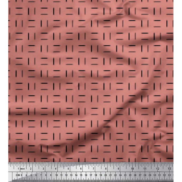 Soimoi Velvet Fabric Geometric Small Print Fabric by The Yard 58 Inch Wide