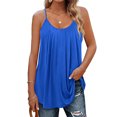 thumbnail image 1 of MAWCLOS Women Camisole Sleeveless Tank Tops Solid Color Cami Basic Daily Wear Crew Neck Pullover Blue 3XL, 1 of 5