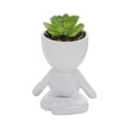 thumbnail image 1 of Cute Figure Ceramic Doll Flower Pot - Creative Planter for Home and Office Decoration, 1 of 5