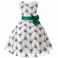 thumbnail image 1 of B91xZ Girls Ruffle Sleeve Swing Dress Floral Ruffled Sleevelesss Sundress Swing Dress,Green 7-8 Years, 1 of 4