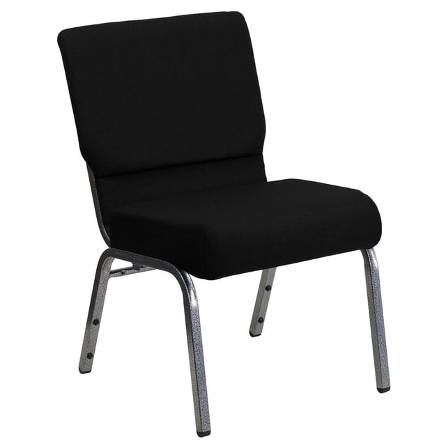 Flash Furniture Hercules Series 21''W Stacking Church Chair in Black Fabric