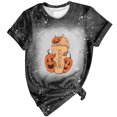 thumbnail image 1 of Machine d'Impression de T-Shirts Femmes Décontracté Manches Courtes Impression Numérique à Nouer Col Rond T-Shirt Ample Blouse Hauts Hauts pour Femmes Aguichant Décontracté, 1 of 1