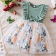 thumbnail image 1 of TopLLC Robe à Manches Courtes à Col Rond Filles Été Nouvelle Robe à Manches Courtes Robe Princesse en Gaze Imprimée Robe d'Anniversaire Robe Robe Fille, 1 of 5
