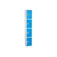 thumbnail image 1 of AdirOffice - Locker - 4 doors - 4 hooks - solid steel - blue (pack of 4), 1 of 4