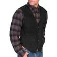 thumbnail image 2 of Kcodviy Mens Gentlemens Plays Suede Winter Chore Coat Retro V Neck Solid The Jacket Color Pocket Button Leather Cole Jacket Vest, 2 of 9