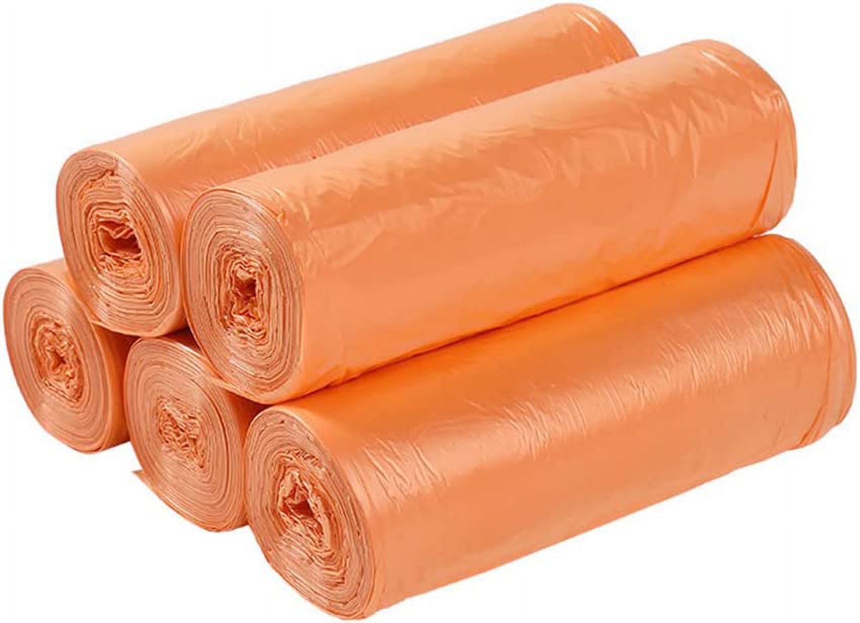 PinesC Small Trash Bags Strong Thicken Biodegradable Garbage Bag Wastebasket for Kitchen Office Home Bathroom Bedroom 100 Counts Random Color, Orange, 17.7 inch x 19.7 inch(45 x 50 cm) Random