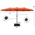 thumbnail image 2 of Gymax Parasol de Patio Double Face de 15 Pi, Parasol de Marché Extra-Grand avec Base, Orange, 2 of 9