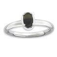 thumbnail image 1 of Bague en Argent Sterling Stackable Expressions Onyx Polie Taille 7, 1 of 3