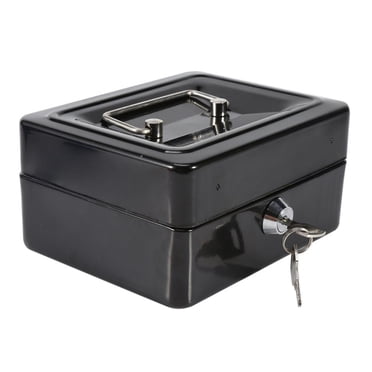 Qiilu 1Pc Mini Portable Steel Petty Lockable Cash Money Coin Safe Security Box Household New, Home Safe Box, Cash Box