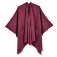 thumbnail image 1 of Women's Warm Shawl Wrap Cape - Reversible Open Front Poncho Sweater for Winter, 1 of 2