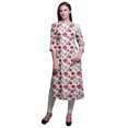 thumbnail image 1 of Bimba Robes Longues Droites pour Femmes Imprimées Manches 3/4 Vêtements Indiens, 1 of 6