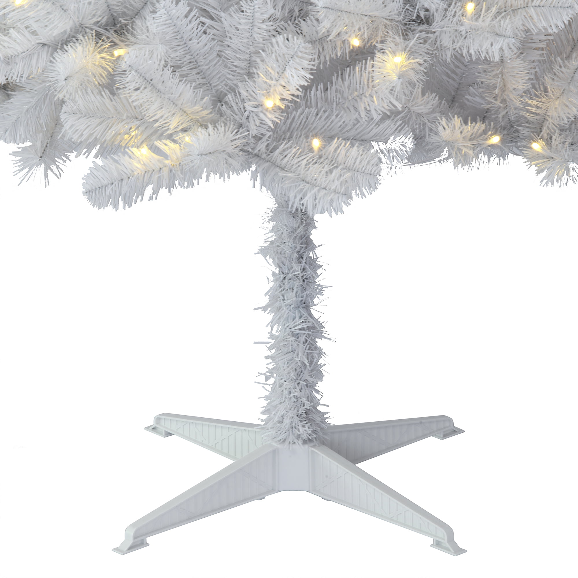 Sapin de Noël pré-éclairé avec DEL, de 6,5 pieds de haut, à épines complètes, Paxton Holiday Time – Blanc