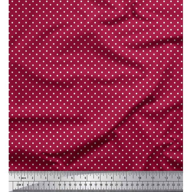 Soimoi Satin Silk Fabric Dots Dots Print Fabric by The Yard 42 Inch Wide
