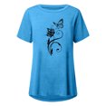thumbnail image 2 of Femmes Mode Décontractée Chemises Imprimées Manches Courtes T-Shirt Ample Hauts Tunique Blouse, 2 of 4