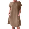 thumbnail image 1 of Robe d'Été à Fleurs pour Femmes Robe à Col Rond pour Femmes à Manches Courtes avec Poches Robe Courte d'Été pour Femmes Robe d'Été à Fleurs pour Femmes Robe à Manches Courtes pour Femmes, 1 of 9