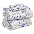 thumbnail image 1 of RUVANTI Draps 100 % Coton – Literie Percale Format Simple, Design Floral Rafraîchissant et Respirant, Durable avec une Sensation Nette, Douce et Confortable, Poche de 16 Pouces, Ensemble 3 Pcs, Sweet Pea, 1 of 7