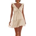 thumbnail image 2 of pstuiky Summer Dresses, Women V-Neck Sleeveless Mini Dress Summer Casual Sundress for Beach Party Going Out Essential Lightweight Short Dress, 2 of 8
