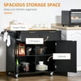 thumbnail image 4 of HOMCOM Îlot de Cuisine Roulant avec Armoire de Rangement, Tiroirs, Porte-Serviettes, 4 of 10