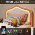 thumbnail image 4 of Eastvita Full Upholstered Bed Frame with Storage Drawer/Smart LED Headboard/Twin - Size Platform Bed Frame for/Wooden Slats Support/No Box Spring Needed/Simple to Assemble, 4 of 6