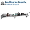 thumbnail image 3 of Stainless Steel Shelf 72"x12" Wall Mounted,Commercial Shelving, Floating Shelving, Metal Shelves, Heavy Duty Storage Rack for Kitchen, Garage and Utility Room, 3 of 7