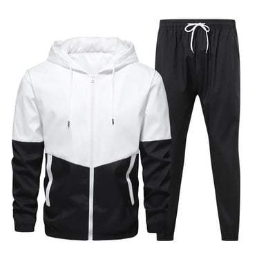 TIMIFIS Ensemble de Survêtement Noir pour Hommes Décontracté à Fermeture Éclair Intégrale Chandail à Capuchon et Pantalon de Survêtement Automne Course Jogging Sport Athlétique Ensemble 2 Pcs