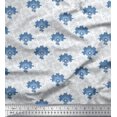 thumbnail image 1 of Soimoi Blue Poly Georgette Fabric Artistic Floral & Scale Geometric Print Fabric by the Yard 52 Inch Wide, 1 of 1